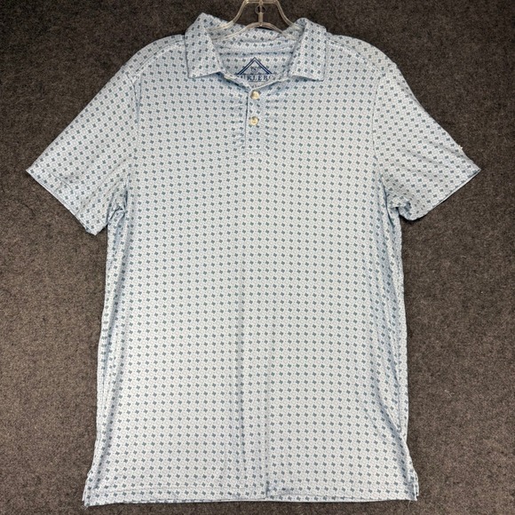 Burlebo Polo Shirt Men's Small Texas Geometric Print Short Sleeve Golf Casual - Picture 1 of 9